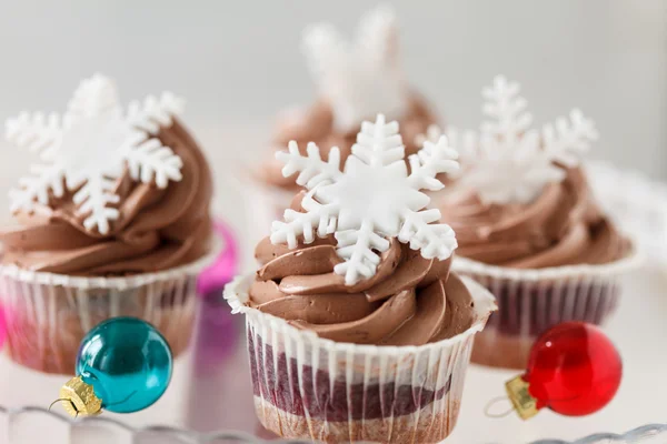 Kerstmis cupcakes — Stockfoto