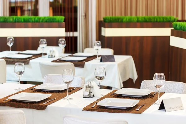 Tables set for meal — Stock Photo, Image