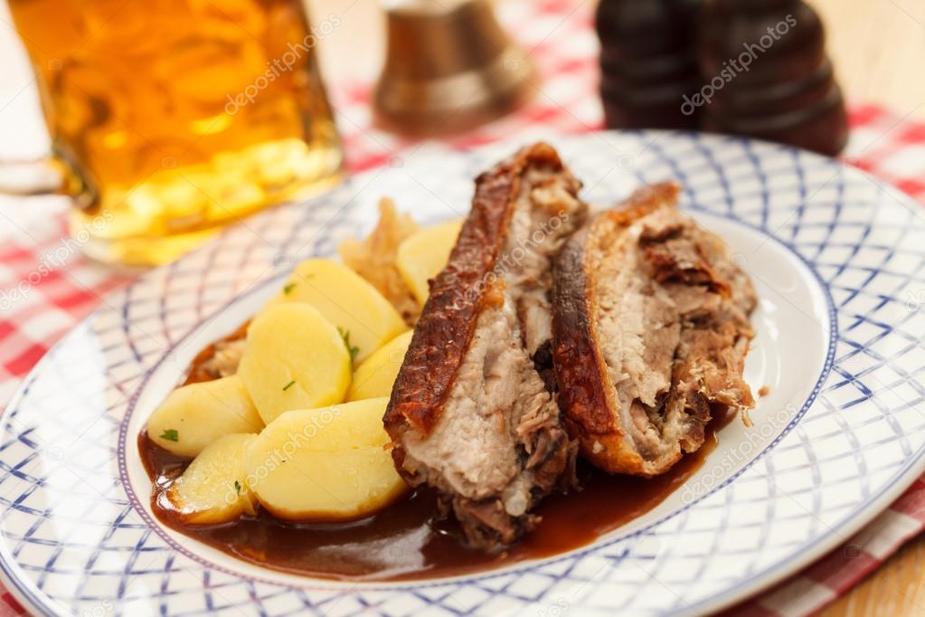Pork with potatoes and beer