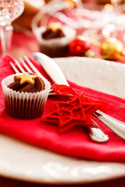 Apparecchiatura tavola di Natale — Foto Stock