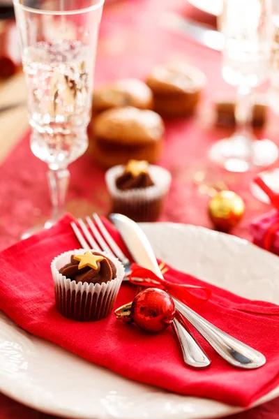 Cenário de mesa de Natal — Fotografia de Stock