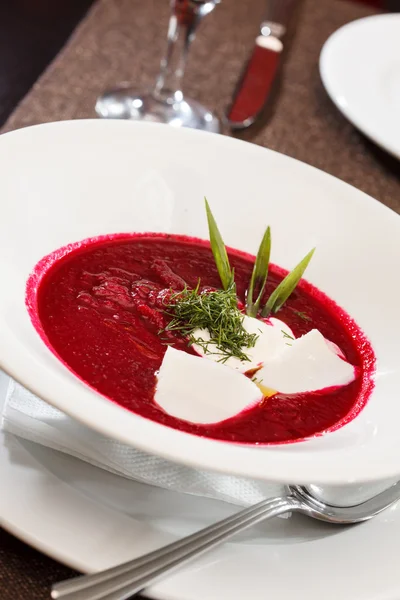 Kalte Rote-Bete-Suppe — Stockfoto