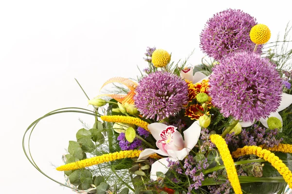 Beautiful flowers in the basket — Stock Photo, Image