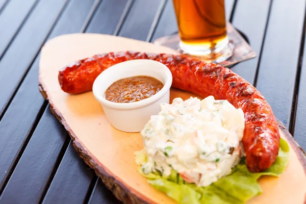 Sausage with salad — Stock Photo, Image