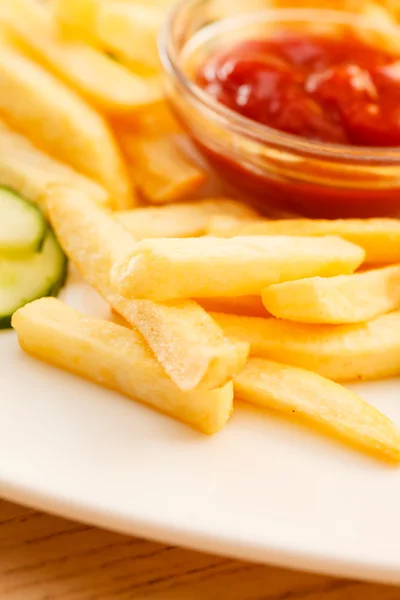 French Fries with ketchup — Stock Photo, Image