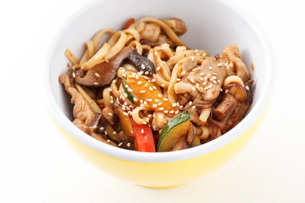 Noodle with meat — Stock Photo, Image