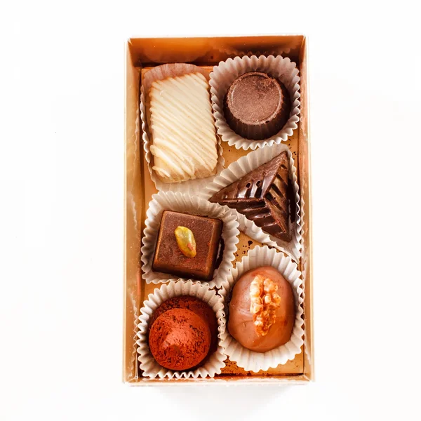 모듬된 초콜릿 상자 — 스톡 사진