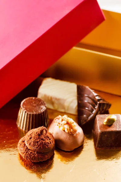 Doos assorted chocolade — Stockfoto