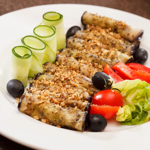 Aubergine rolletjes — Stockfoto