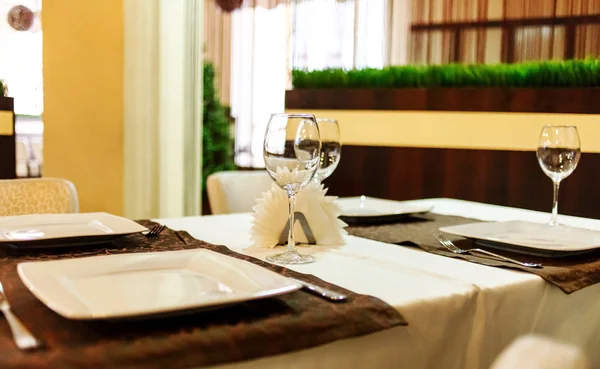 Tables set for meal — Stock Photo, Image