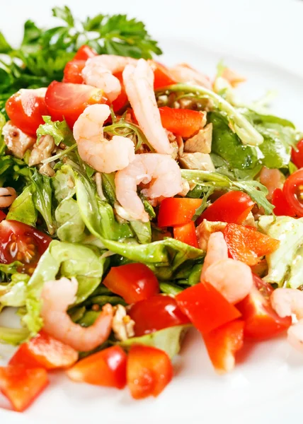 Salat mit Garnelen — Stockfoto