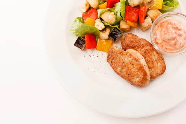 Cutlets with vegetables — Stock Photo, Image