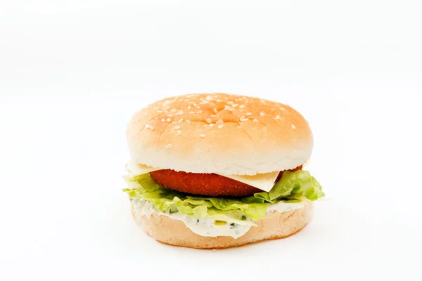 A fehér Burger — Stock Fotó