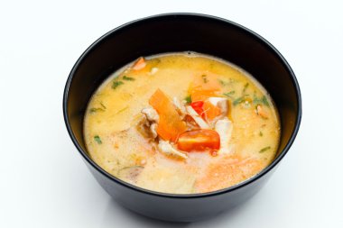 Coco süt ve sebze çorbası