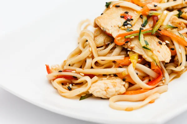 Tagliatelle con pollo — Foto Stock