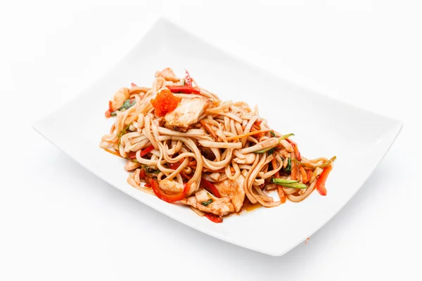 Tagliatelle con pesce — Foto Stock