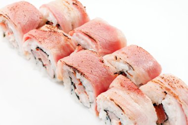 suşi için karides ve pastırma ile
