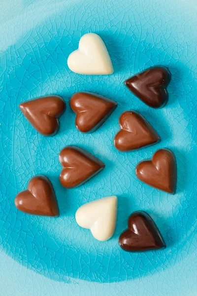 Cuori di cioccolato — Foto Stock