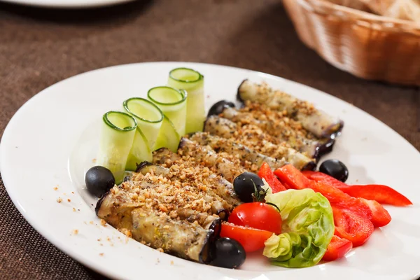 Aubergine rolletjes — Stockfoto