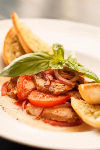 Pork with vegetables — Stock Photo, Image