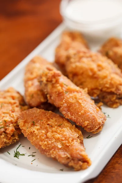 Chicken wings with sauce — Stock Photo, Image