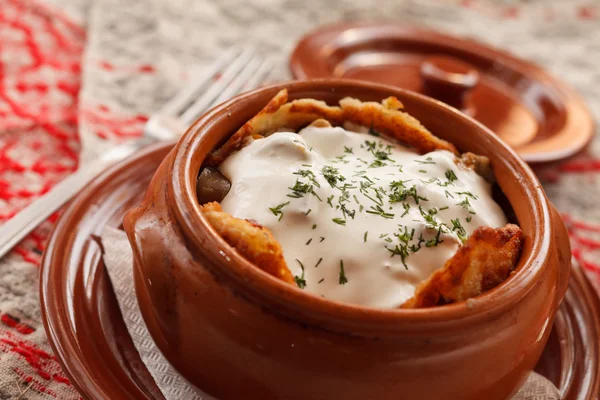 Potato pancakes in the pot — Stock Photo, Image