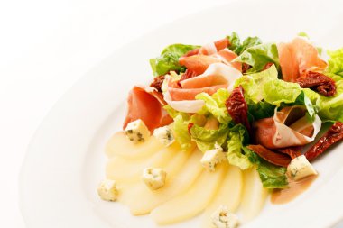 meze ile armut, peynir ve salam