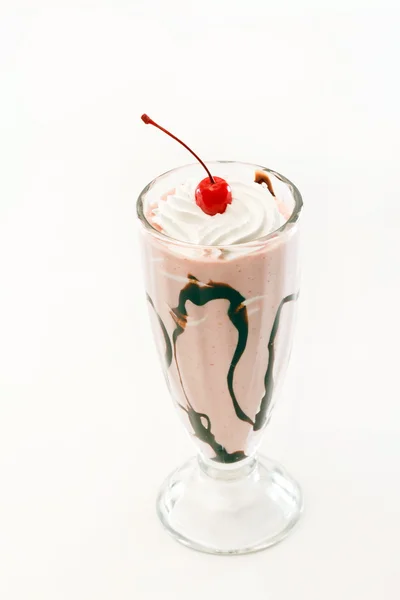 Chocolate cocktail with cherry — Stock Photo, Image