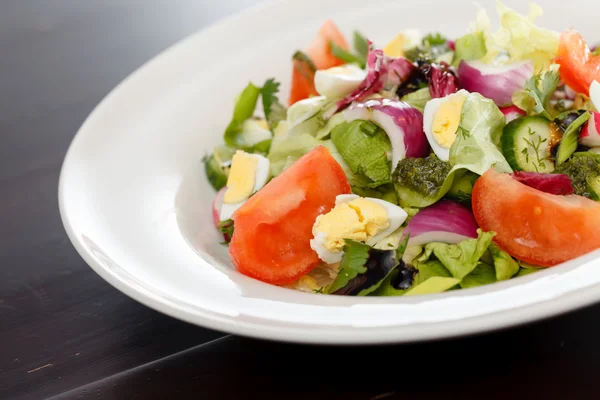 Plantaardige salade met ei — Stockfoto