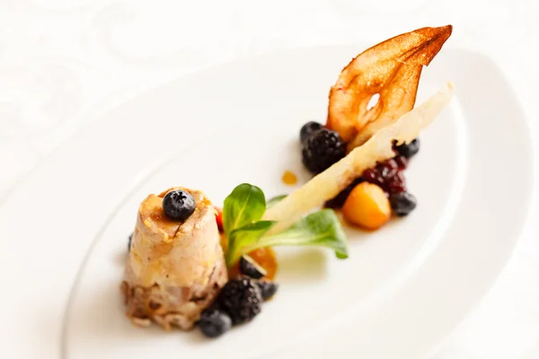 Terrine with berry sauce — Stock Photo, Image