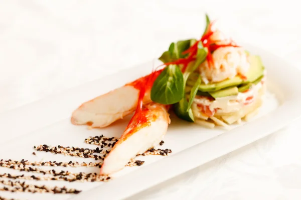 Kamçatka Yengeç Salatası ile — Stok fotoğraf