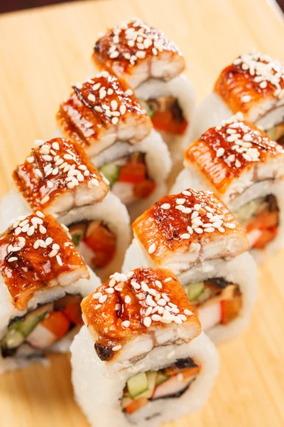 Sushi com enguia — Fotografia de Stock