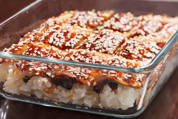 Comida japonesa anguila asada — Foto de Stock