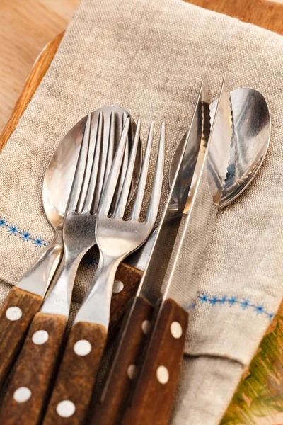 Cutlery - knife, spoon and fork — Stock Photo, Image