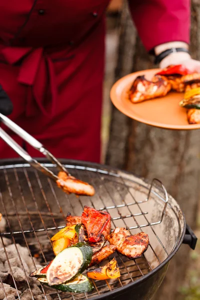 Grilled vegetables and chicken — Stock Photo, Image