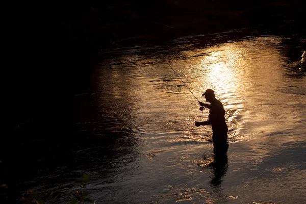 Pescador en el río —  Fotos de Stock
