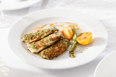 Kabak ile kavrulmuş balık