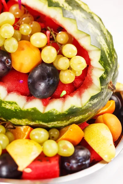 Fruit salad in watermelon — Stock Photo, Image