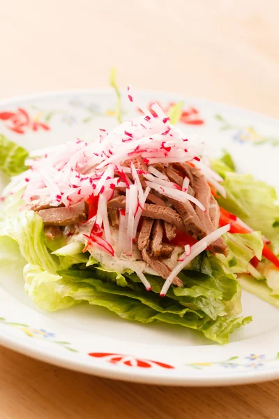 Salada com carne de vaca — Fotografia de Stock