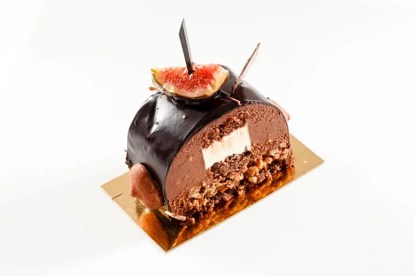 Chocolade dessert met fig — Stockfoto