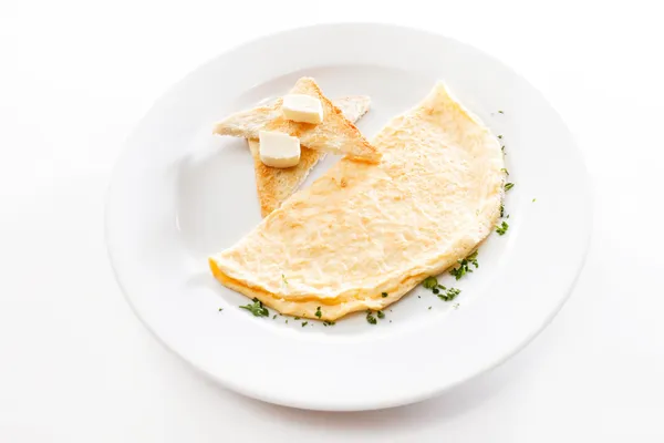 Omelette with toast — Stock Photo, Image