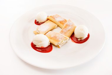 süzme peynir ile Pancakes