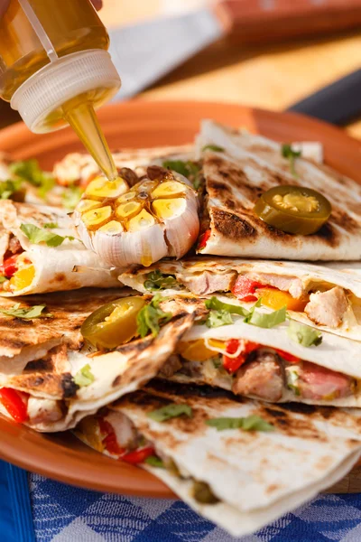 Tortilla with vegetables — Stock Photo, Image