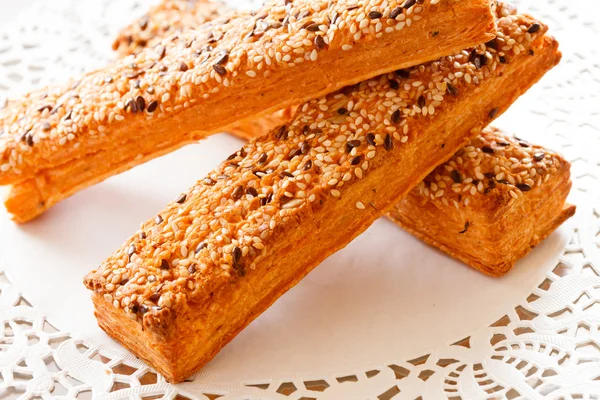 Bread sticks with sesame — Stockfoto