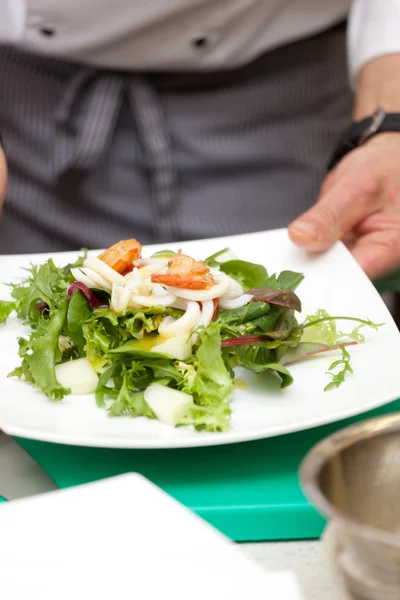 Salat mit Garnelen — Stockfoto