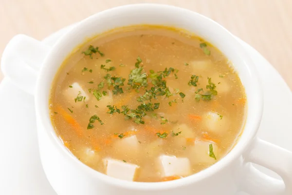 Sup dengan croutons — Stok Foto
