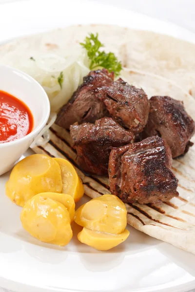 Meat with sauce — Stockfoto