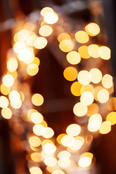 Goldene Weihnachtsbeleuchtung — Stockfoto
