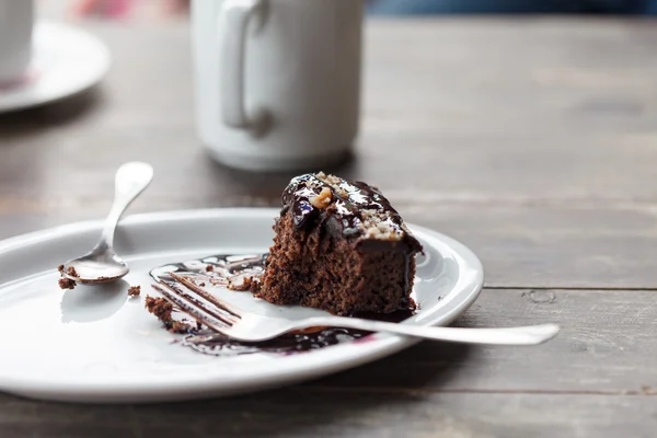 Coffee with brownie — Stock Photo, Image