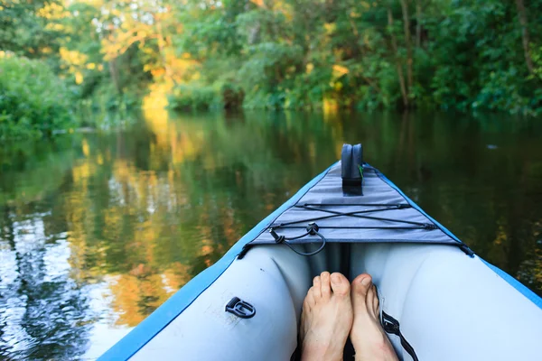 Kayak on a small river — Stock Photo, Image